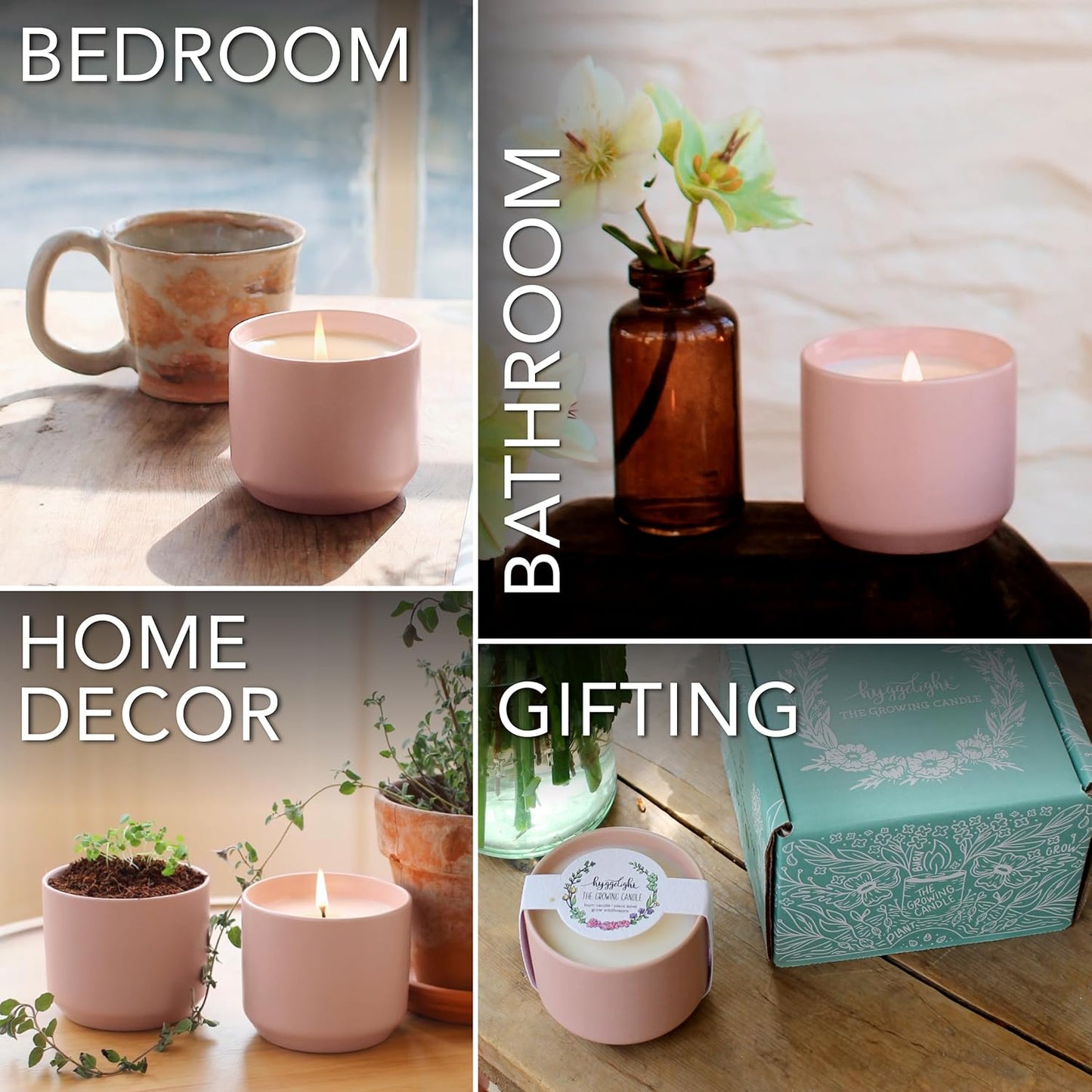 The Growing Candle, from Flame to Flower, Lilac Scented, Non-Toxic, 100% Soy Wax, Indoor Wildflower Garden, Aromatherapy Gift for Women, 8oz, 45 Hr Burn Time, Adelyn