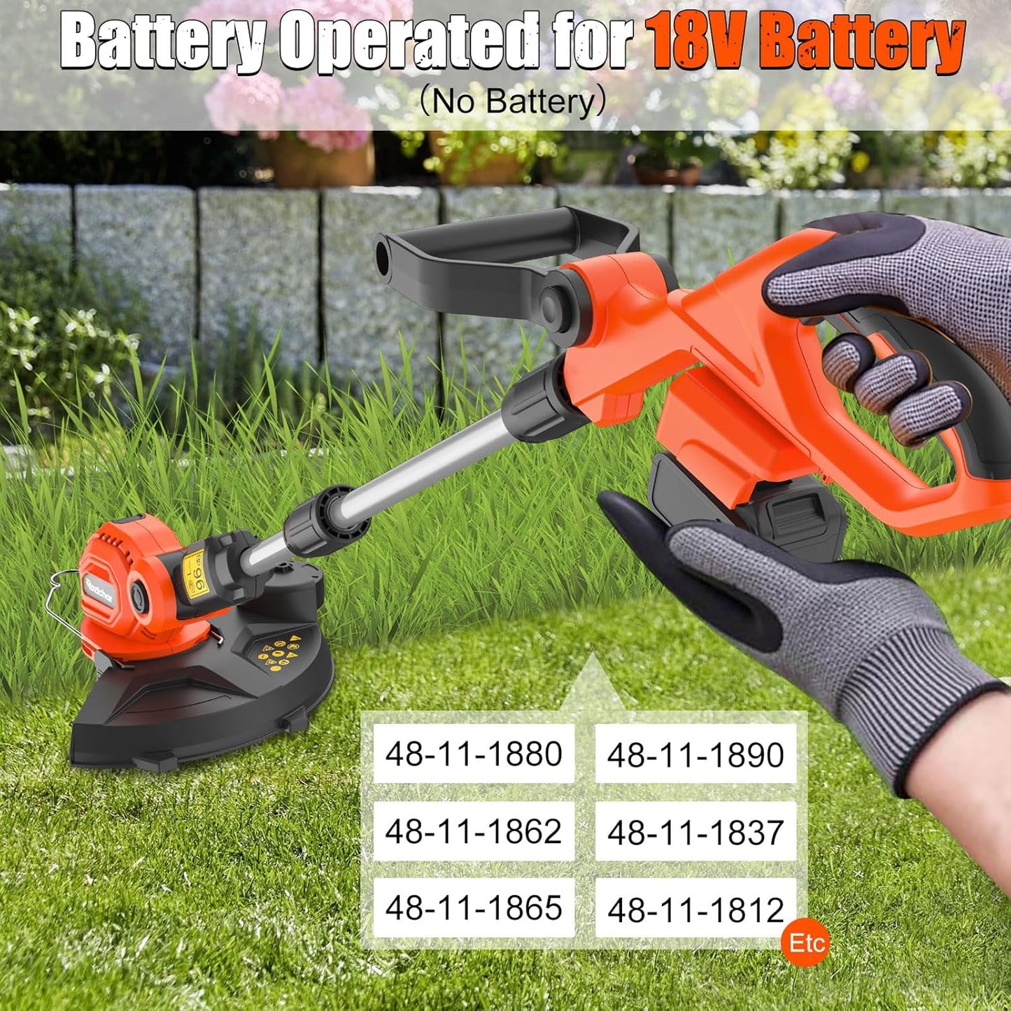 Cordless String Trimmer Compatible for Milwaukee 18V Battery,Garden Lawn Edger with 25cm Cutting Diameter,Electric String Trimmer,Weed Wacke,Weedeaters for Lawn Garden (NO Battery)