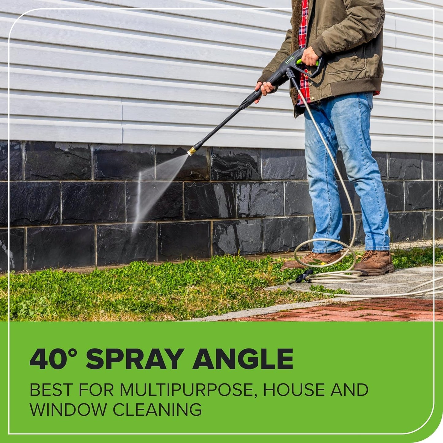 Greenworks 1900 PSI (SGS Certified) 1.2 GPM 13Amp Portable Compact Electric Pressure Washer, Power Washer for Cars, Driveways, Patios, Patio Furniture & Around Pools