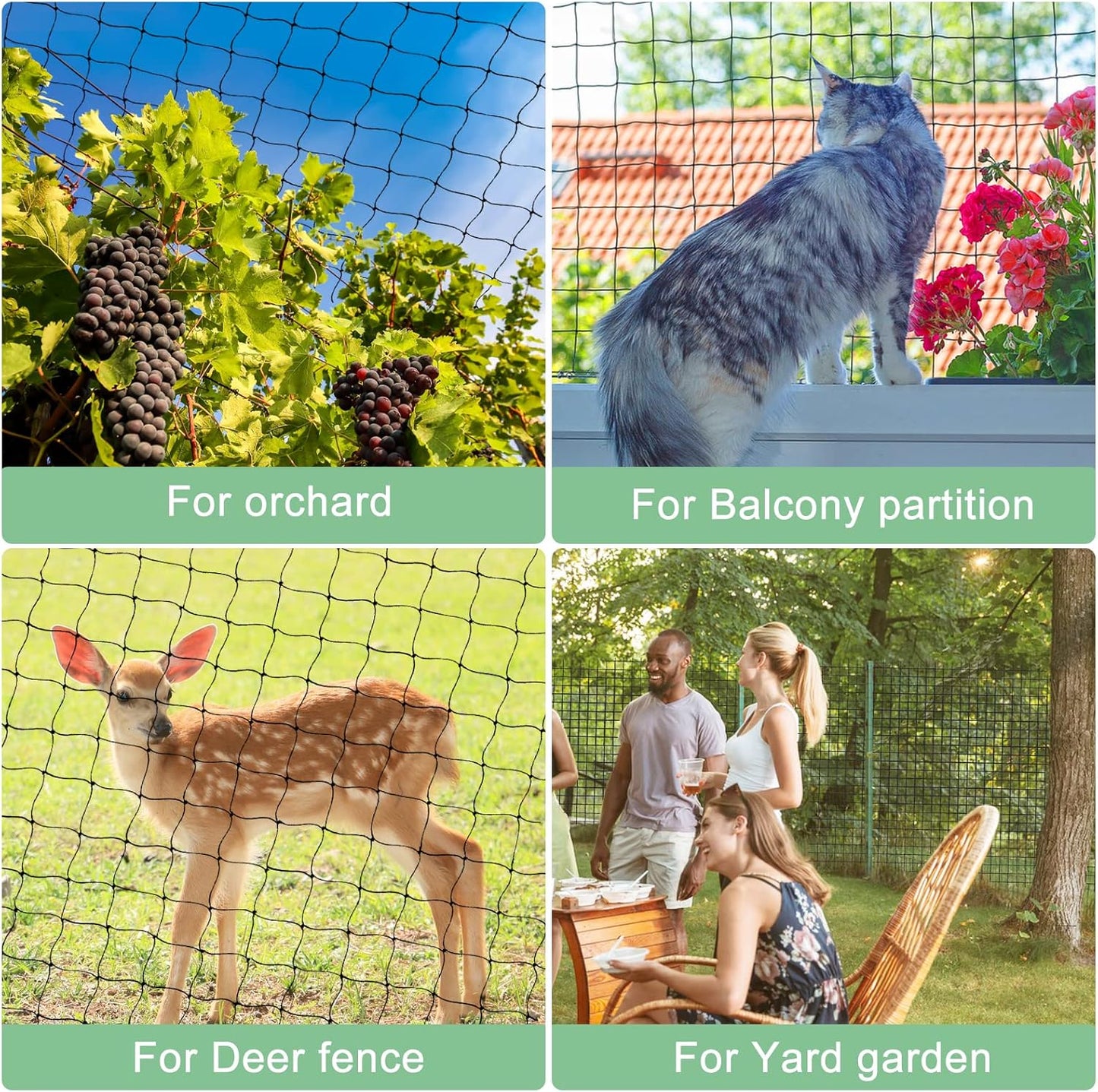 Bird Netting 50'x100' with 3/4" Mesh Hawk Net for Chicken Run,Poultry Netting Heavy Duty Nylon Aviary Net for Chicken Coop Roof Garden Nettings for Fruit Trees Plant