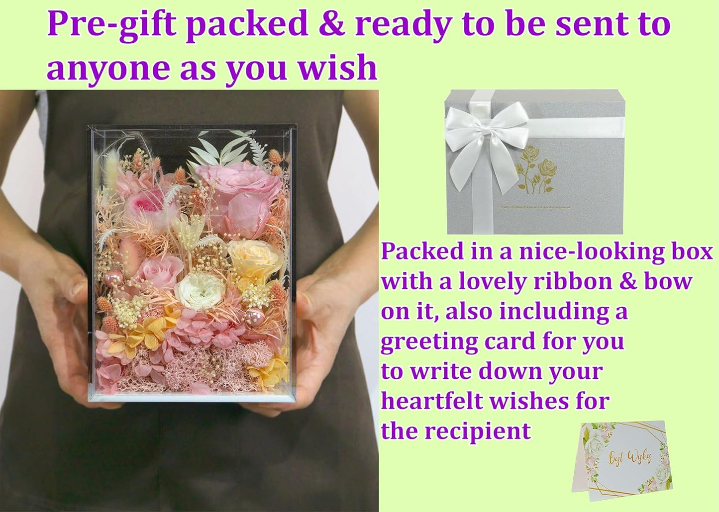 Valley of Rain & Forest Long-Lasting Real Flowers, Handcrafted Preserved Rose Bush For you to Send Love for All Occasions, Floral Arrangement for Indoor Decoration (Pink Rose)