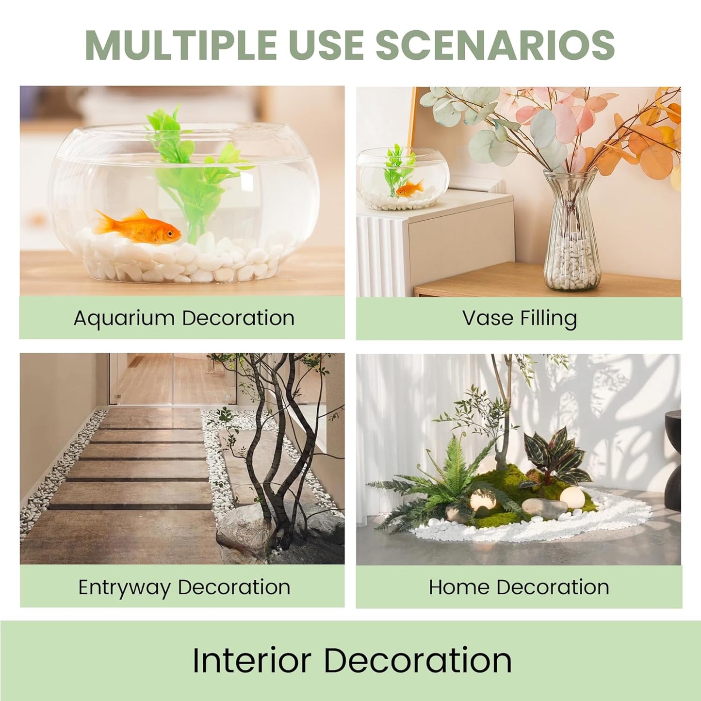 SIDONG 10 LB White River Rocks, 0.3-0.5 Inches Matte Pebbles for Indoor Plants, Aquarium Rocks Used in Fish Tank, Decorative Stones for Plants, Vases, Home DΓ©cor, Crafting, Garden Landscaping