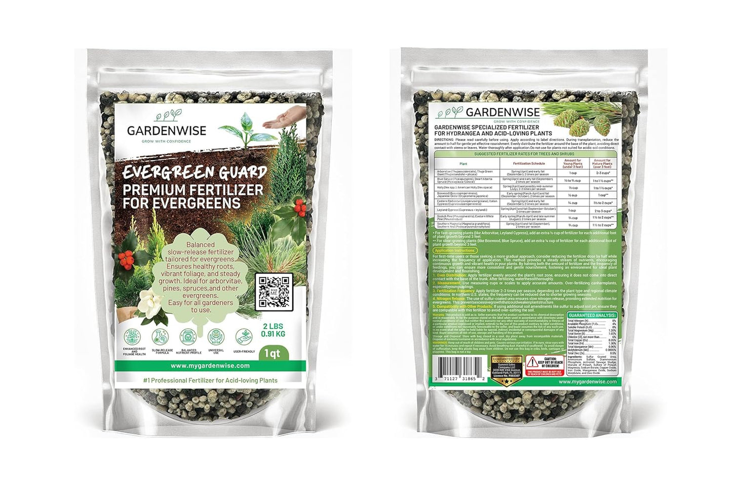 Evergreen Fertilizer – All-Purpose Granular Plant Food for Outdoor Trees and Shrubs, Azaleas, Magnolias, Pines & Arborvitae – Slow-Release Formula (5 quarts)