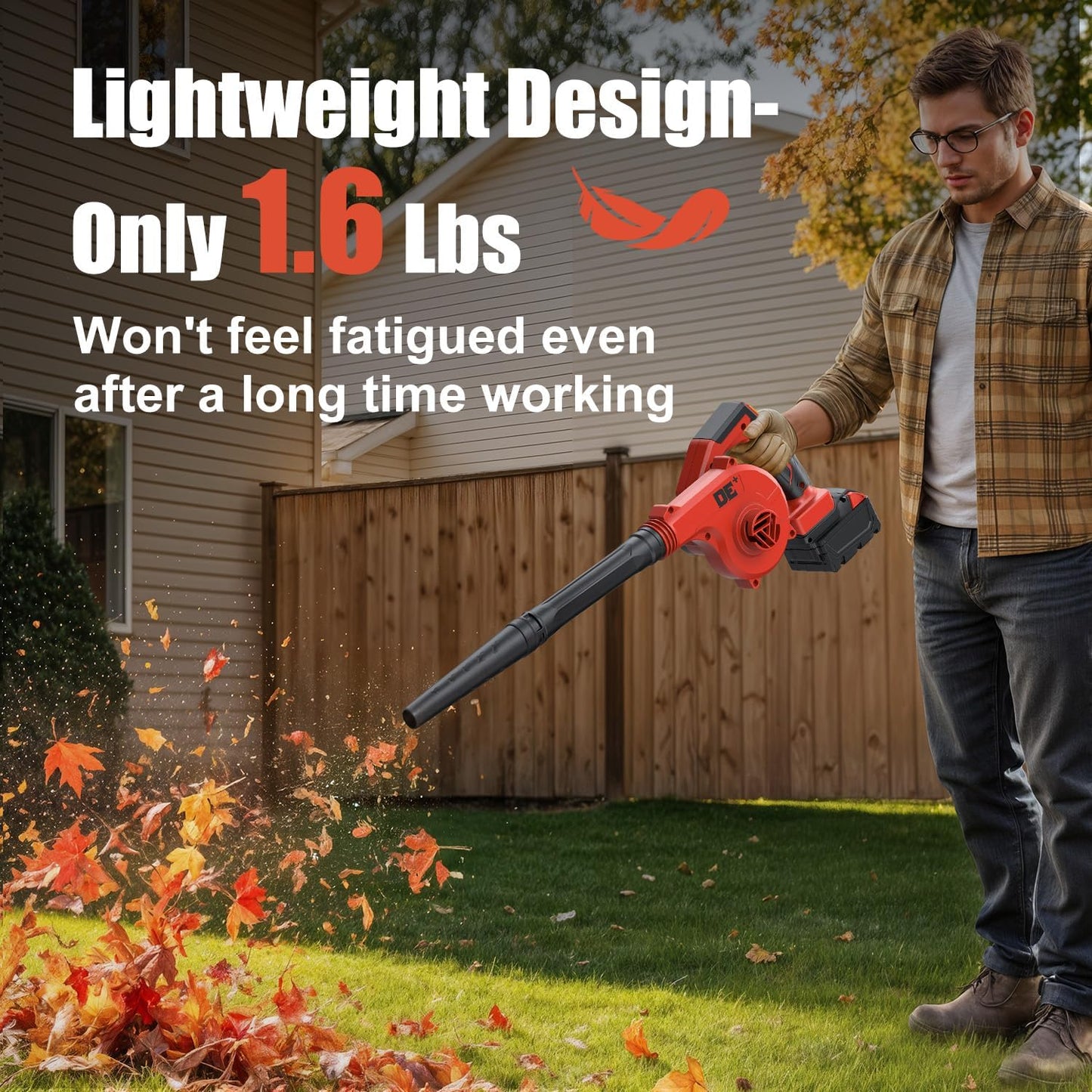 DeForce Cordless Leaf Blower for Milwaukee 18V Battery, 4 in 1 Blower/Vacuunm/Inflator/Deflator, Electric Mini Leaf Blower, 3 Speeds, 190 MPH with Extended Tube for Lawn Care(Bare Tool Only)