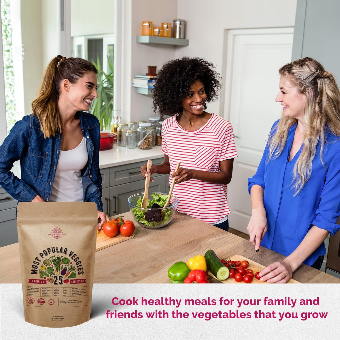 Organo Republic Vegetable Seeds for Planting Vegetables and Fruits - 25 Non-GMO Heirloom Seed Packets for Hydroponic and Outdoor Planting, Semillas de Vegetales para Sembrar