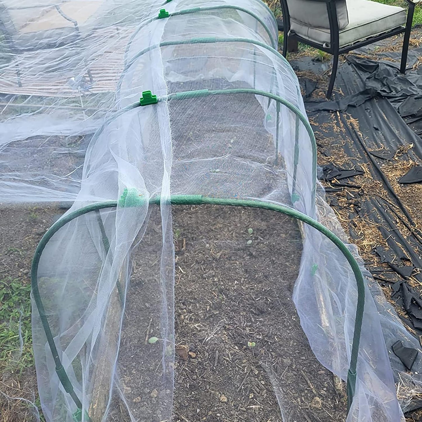 Garden Hoops Grow Tunnel for Raised Beds, 6 Sets 25.6" x 31.5" Rust-Proof Steel Greenhouse Hoops, Plant Support Garden Stakes Frame for Garden Fabric, Row Cover, Garden Netting