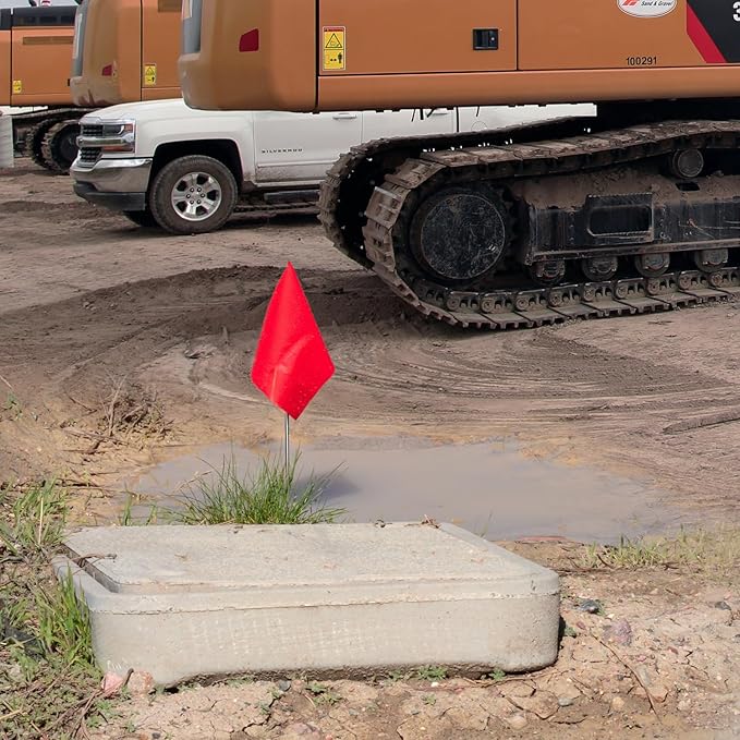 Zozen 50Pack Red Marking Flags, Writable/15x4x5 Inch, Yard Flags for Lawn & Irrigation & Landscape & Sprinkler & Survey & Dog Training.