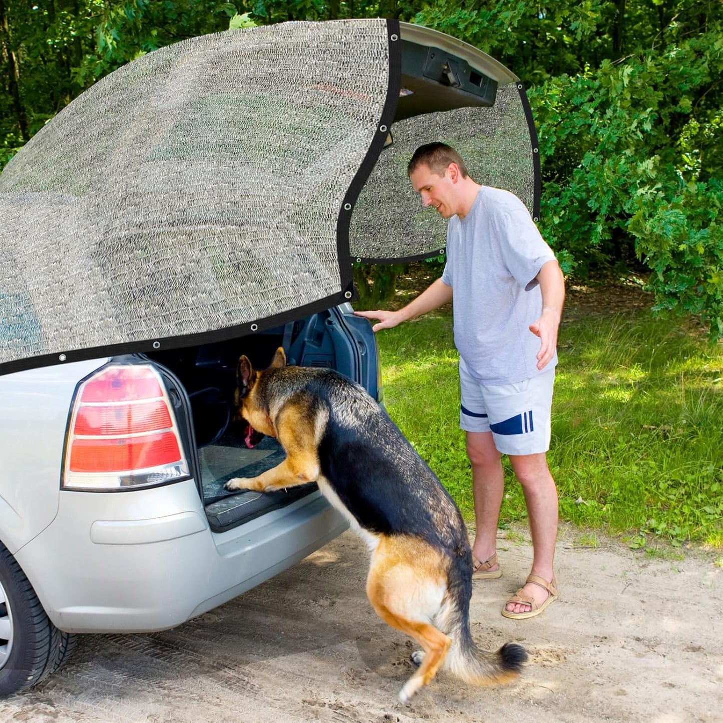 10×12FT Shade Cloth-80% Aluminum Sunblock Neting,Durable Mesh Tarp with Grommets,Shade Cloth for Garden,Car, Outdoor Pergola,Greenhouse,Chicken Coop and Dog Kennel(Silver)