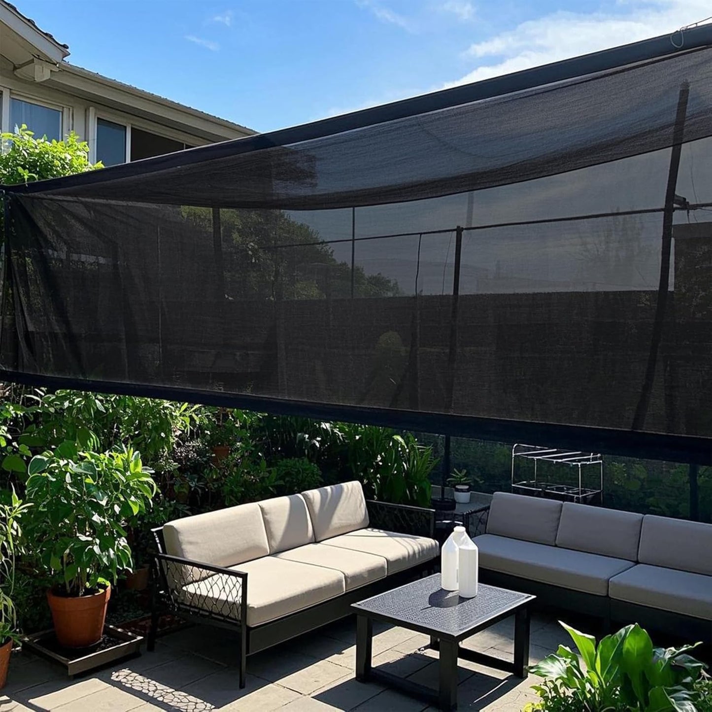 winemana Black Shade Cloth 70%, 5x20 FT Mesh Tarp - Garden Shade for Greenhouse, Patio, Vegetables, Plants Cover and Chicken Coops, Sun Shade Net for Outdoor Protection with Reinforced Grommets