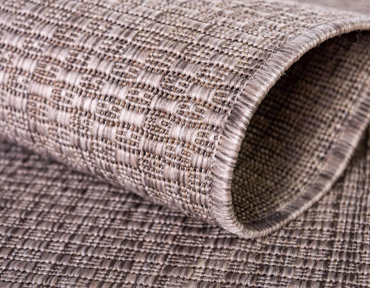 Unique Loom Collection Casual Transitional Solid Heathered Indoor/Outdoor Flatweave Area Rug (7' 1" x 10' Rectangle, Beige/Ivory)