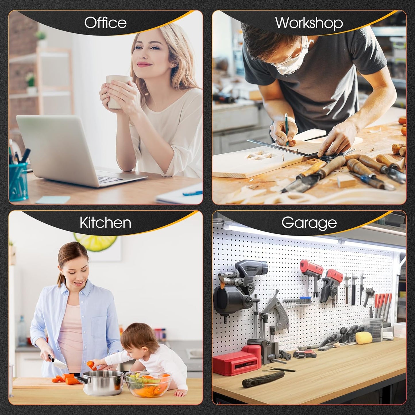 48” Adjustable Workbench,Heavy Duty Wood Work Bench 2000 Lbs Load Capacity,Work Table with Power Outlet for Garage, Workshop, Office, Home