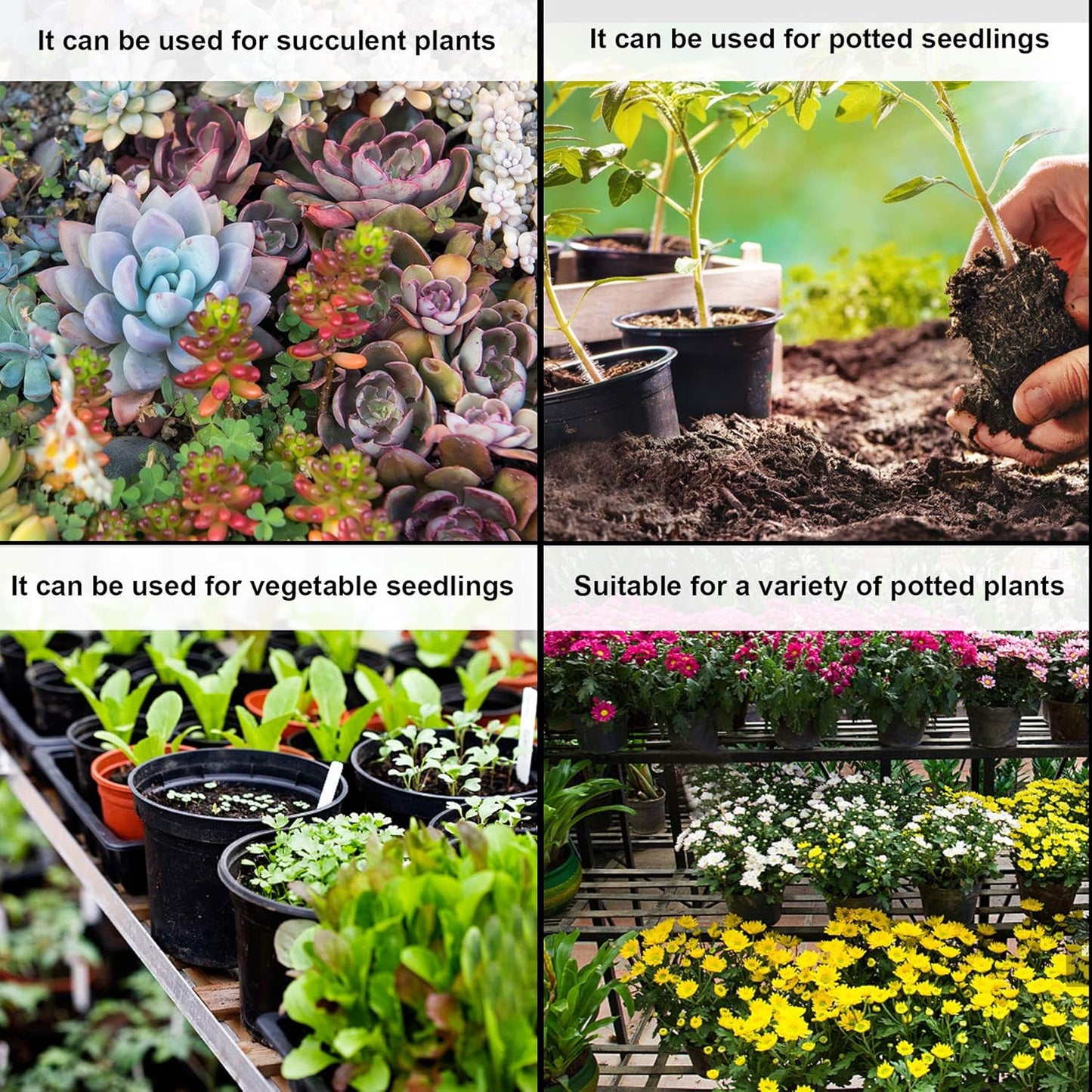 Augshy 75 Pcs 0.5 Gallon Black Plastic Plant Nursery Garden Pots 6 Inches Seed Starting Pots Containers with 100 Labels