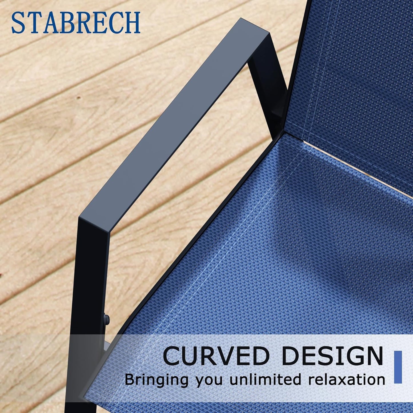 Outdoor Patio Chairs Set of 2, Blue Stackable Outdoor Chairs, Lightweight Patio Set with High Back, Metal Dining Chair for Lawn, Garden, Yard and Deck