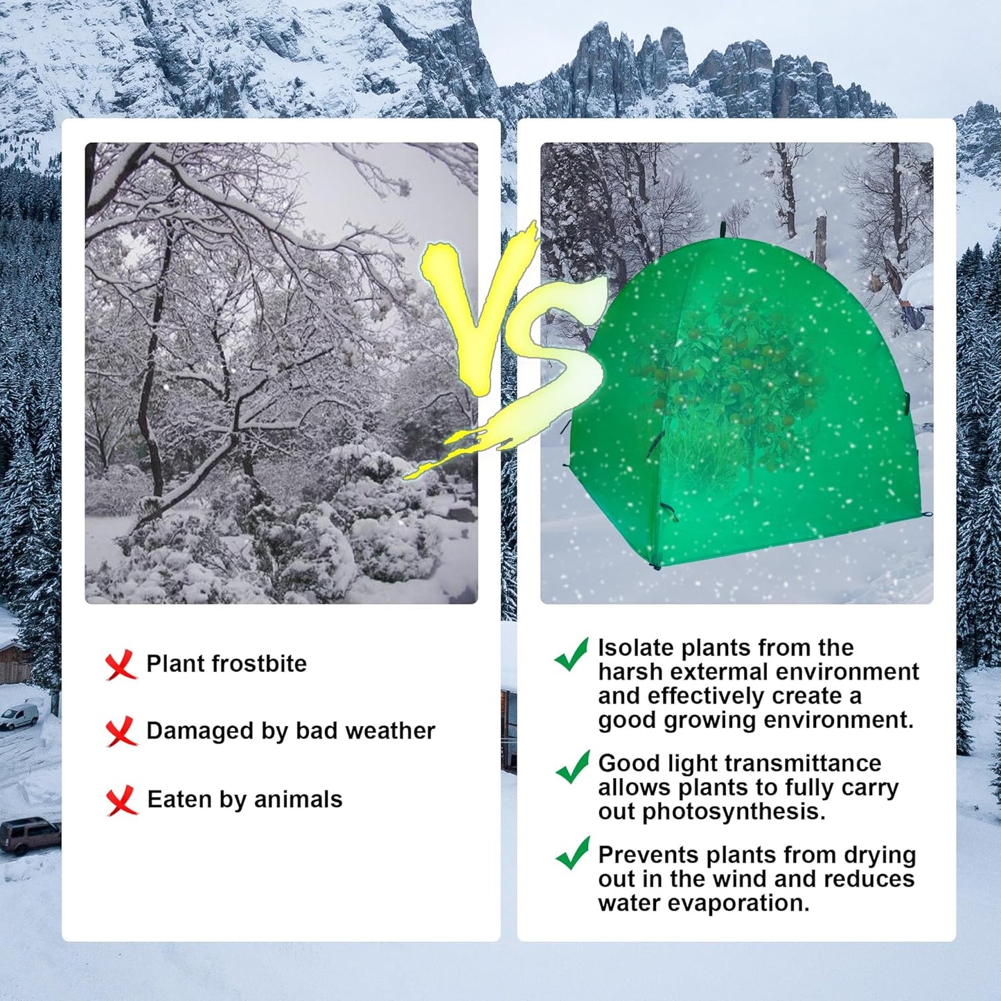 40″*40″*31″ Winter Plant Warm Covers - Raised Bed Cover, Garden Row Accelerator, Warm Tent Freeze Protection Humidity Domes for Germination, Seedling Propagation Protecting Plants from Animals 2 PCS