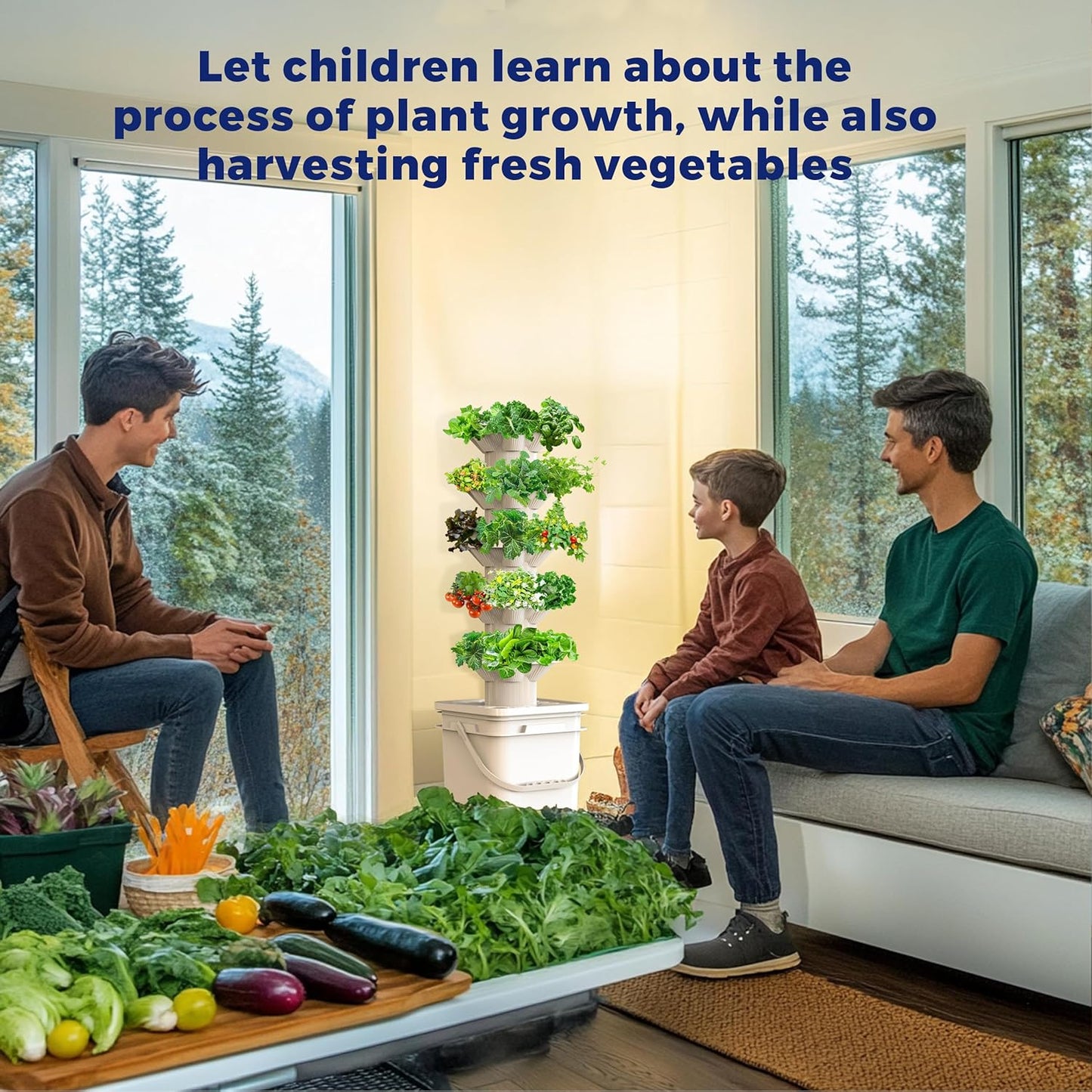 SJZX Hydroponics Growing System Kit, 5-Layer Hydroponic Tower, 30 Planting Holes, Space-Saving Vertical Gardening System, Suitable for Both Indoor and Outdoor use Germination Kits