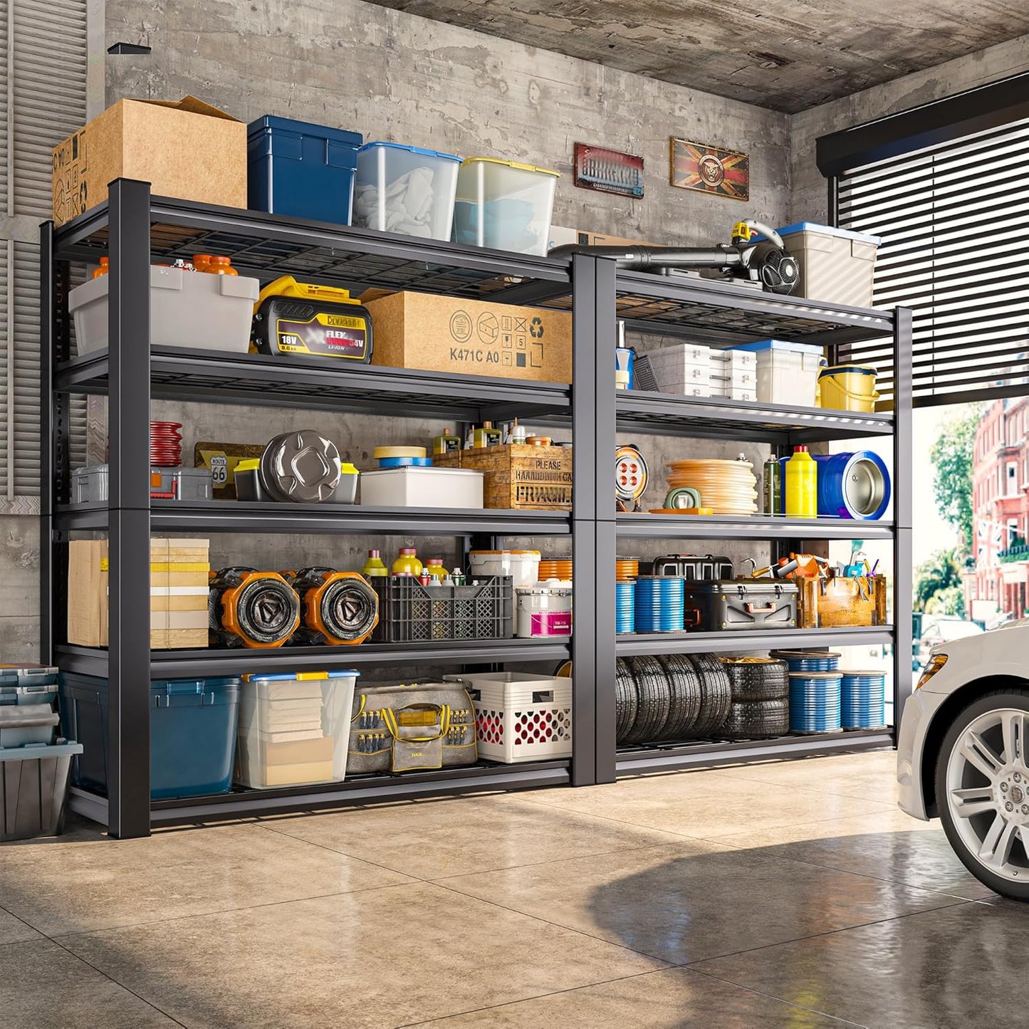 REIBII 3010LBS Storage Shelves 72" H Garage Shelving Heavy Duty Metal Shelving 5 Tier Adjustable Metal Shelves for Storage for Kitchen Pantry Warehouse Basement 72" H x 35.5" W x 16" D, 3 Pack