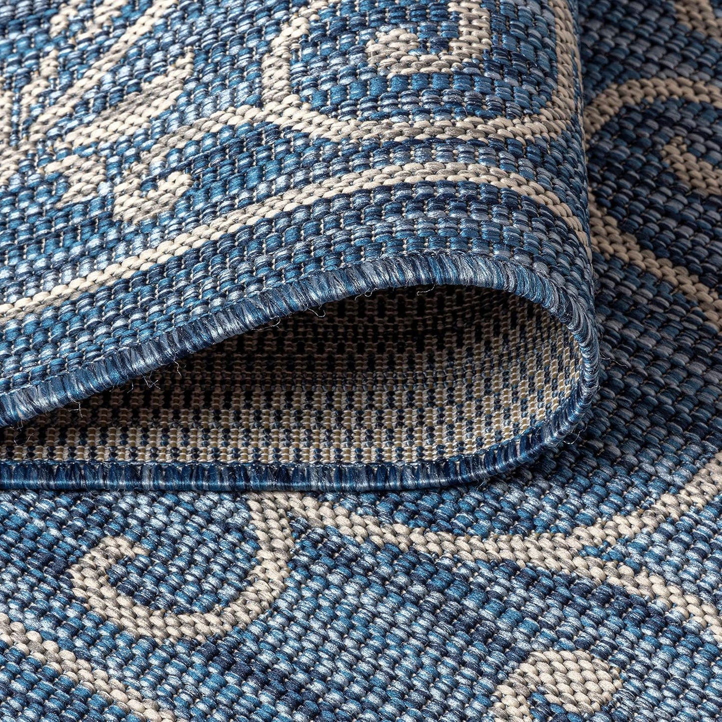 JONATHAN Y SMB106D-8 Charleston Vintage Filigree Textured Weave Indoor/Outdoor Navy/Gray 8 ft. x 10 ft. Area Rug, Classic,Easy Cleaning,HighTraffic,LivingRoom,Backyard, Non Shedding