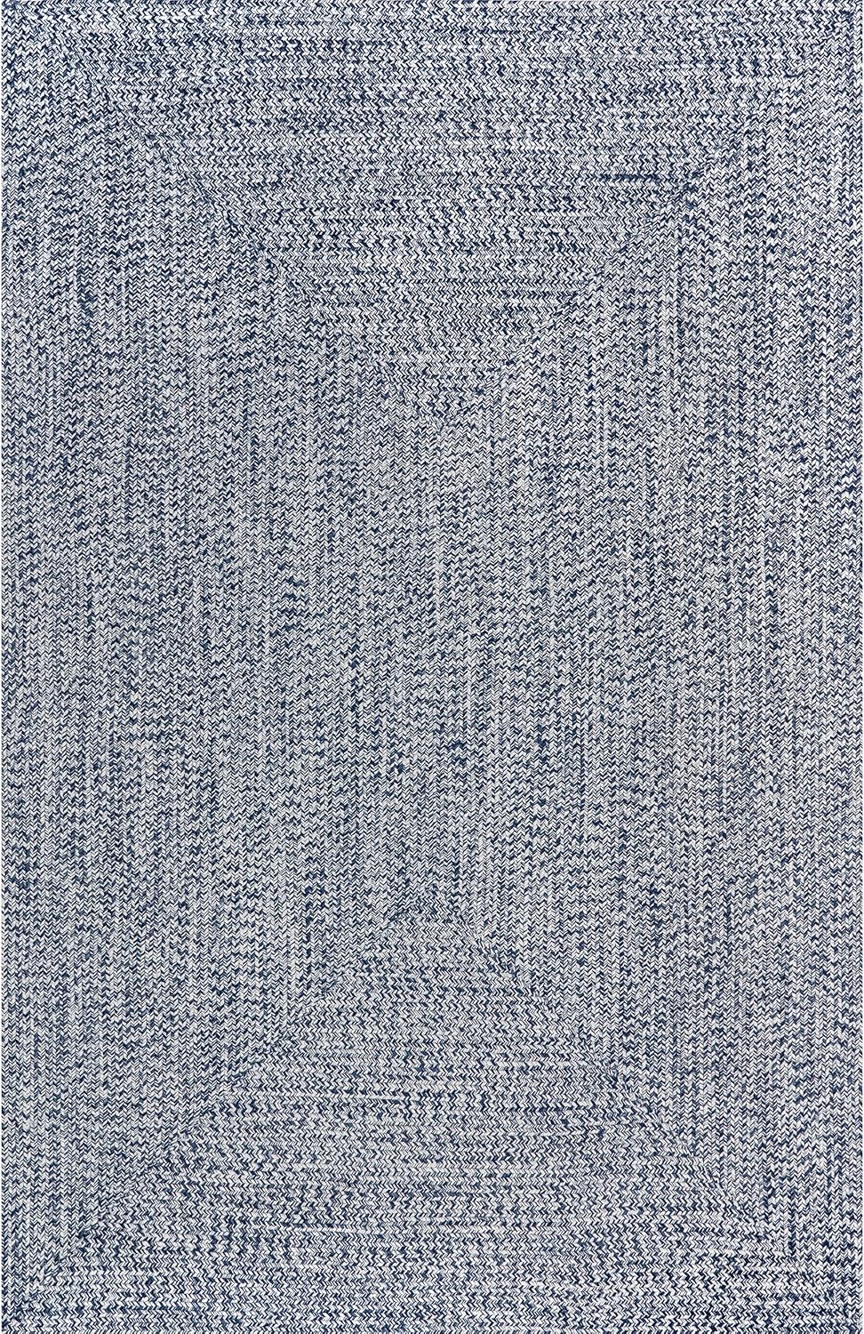 nuLOOM 6' x 9' Solid Hand Braided Indoor/Outdoor Area Rug, Pet-Friendly, High Traffic, Weather Resistant, for Patio, Balcony, Bedroom, Living, Dining Room, Wynn Navy