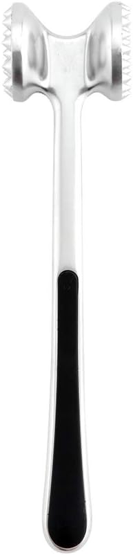 Restaurantware Met Lux Meat Tenderizer, 1 Double-Sided Meat Mallet - Textured Surfaces, Ergonomic Handle, Aluminum Meat Pounder, Corrosion-Resistant, For Tenderizing Steak Or Poultry