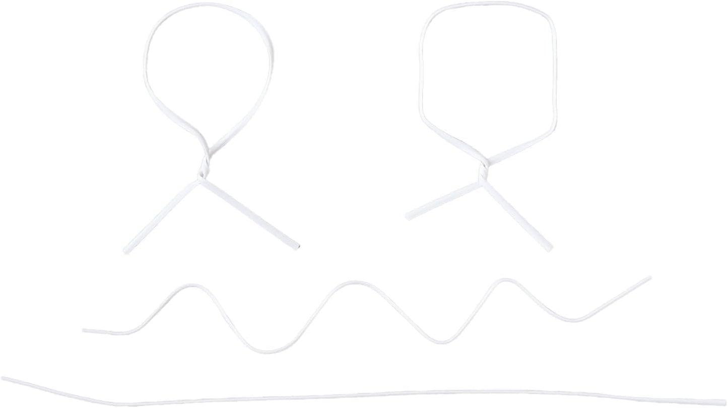 1000 pcs 8 inch White Cable Twist Ties Plastic Twist Ties with Rugged Metal Innercores Reusable Fastening Cable Cord Wire Ties