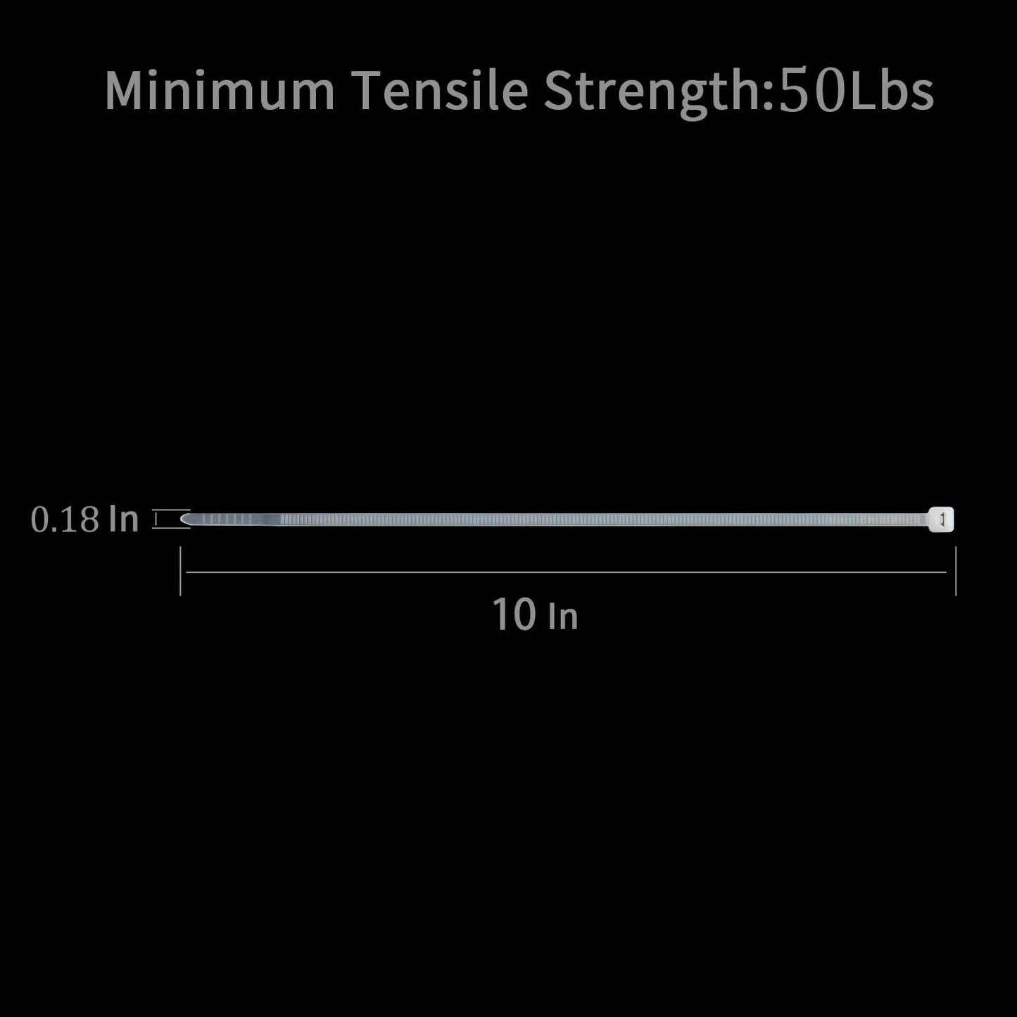 XINGO 100PCS Cable Zip Ties Heavy Duty, Premium Nylon Plastic Wire Ties with 50 Pounds Tensile Strength, Self-Locking Black Nylon Zip Ties for Indoor and Outdoor (10 inch, White)