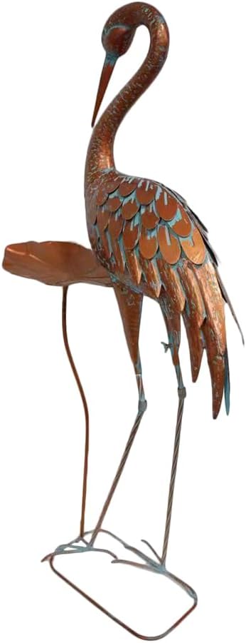 Crane Statue Metal Crane Sculpture Garden Decoration Metal Yard Art for Patio Lawn Backyard Outdoor Decoration