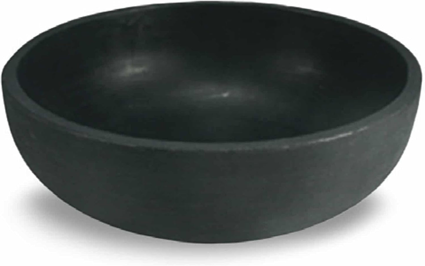 Crescent Garden Large Outdoor Planter Bowl – Double-Walled Resin Pot with Drain Hole for Water Gardens, Fountains, Decorative Landscaping - 30" W x 12" H (Caviar Black)