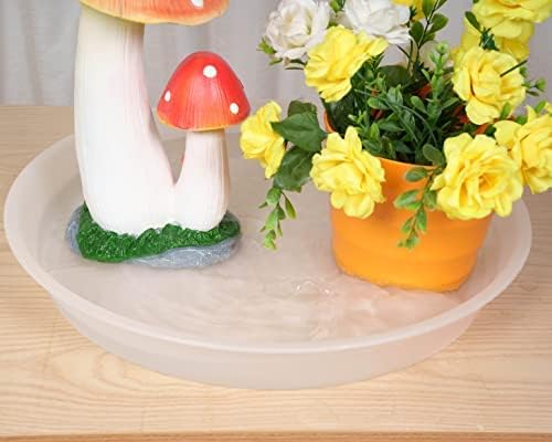 2 Pack of 14 inch Plant Saucer (12.2 Inch Base), 1.7" Depth Tray, Large Deep Garden Plastic Flower Planter Plant Trays for Indoors Outdoor Bath Bath (14", Clear)