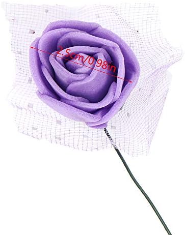 144 Pcs Mini Fake Rose Flower Heads Artificial Flower Foam Rose Real Touch Roses Flower Heads for DIY Wedding Bouquets Centerpieces Arrangements Party Baby Shower Home Decor (Light Purple)