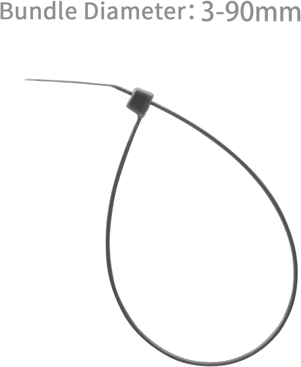 XINGO 100PCS Cable Zip Ties Heavy Duty, Premium Nylon Plastic Wire Ties with 50 Pounds Tensile Strength, Self-Locking Black Nylon Zip Ties for Indoor and Outdoor (14 inch, Silver)