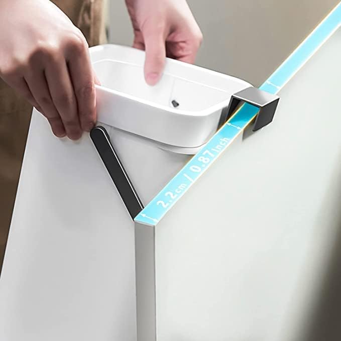 Kitchen Small Trash Can with Lid, Odorless Mini Trash Can,Kitchen Compost Bin, Plastic Hanging Waste Basket for RV/Office/Bedroom/Study/Refrigerator, 3L/0.8 Gal Series, Blue