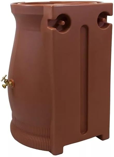 Rain Wizard Decorative Rain Barrel, 50 Gallon, with Brass Spigots (Terracotta)