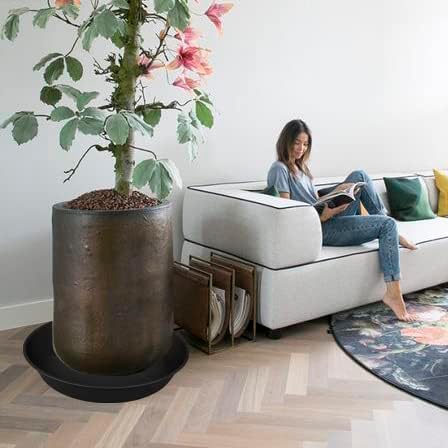 3 Pack of 20 22 inch Plant Saucer (19.2 Inch Base), 3.6" Depth Tray, Bath Baths Bowl for Garden, Large Deep Plastic Plant Trays for Indoors Outdoor, Tray for Planter 19-23" (22", Black)