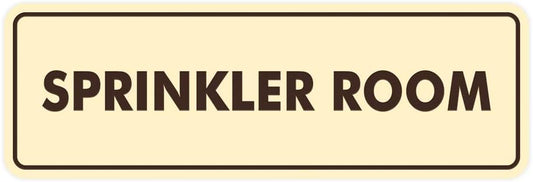 Signs ByLITA Standard Sprinkler Room Sign (Ivory/Dark Brown) - Large