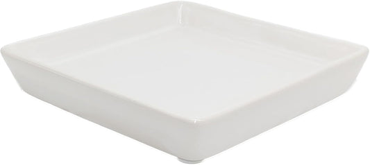 Square Plant Saucer 12 Inch 1 Pack，Plant Trays for Pots, White Ceramic Plant Saucers for Indoors Outdoors, Plant Drip Tray 4 6 8 10 12 14 Inch