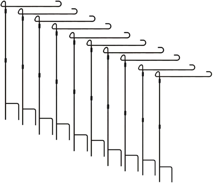 Garden Flag Holder Stand 10 Pack Garden Flag Pole for 13.5" Width 12 x 18 Inches Flags with Anti-Wind Clip for Outdoor Garden Yard Lawn