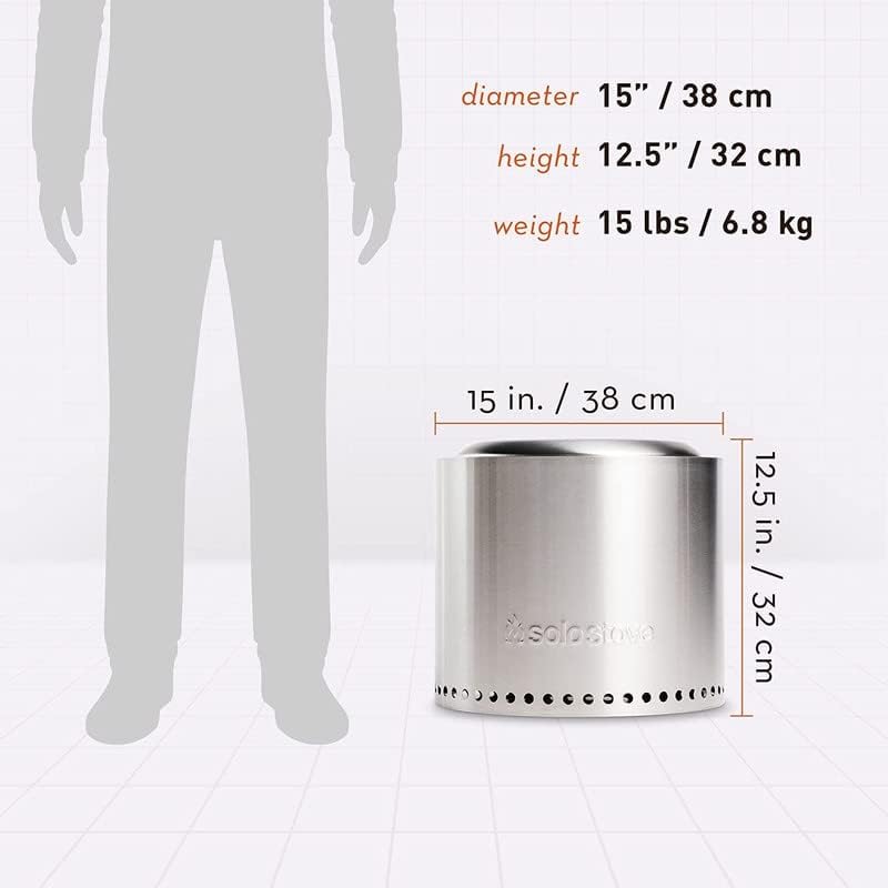 Solo Stove Ranger with Stand Fire Pit Kit - Portable 15 inch Wood Burning Low Smoke Portable Firepit | Perfect for Tailgating RV | Made from Durable Stainless Steel