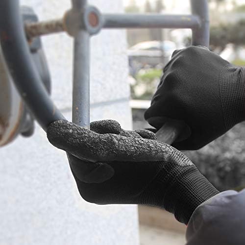 Evridwear Crinkle Latex Rubber Hand Coated Safety Work Gloves for Men Women General Multi Use Construction Warehouse Gardening Assembly Landscaping (XL-Size) 120 Pairs Pack