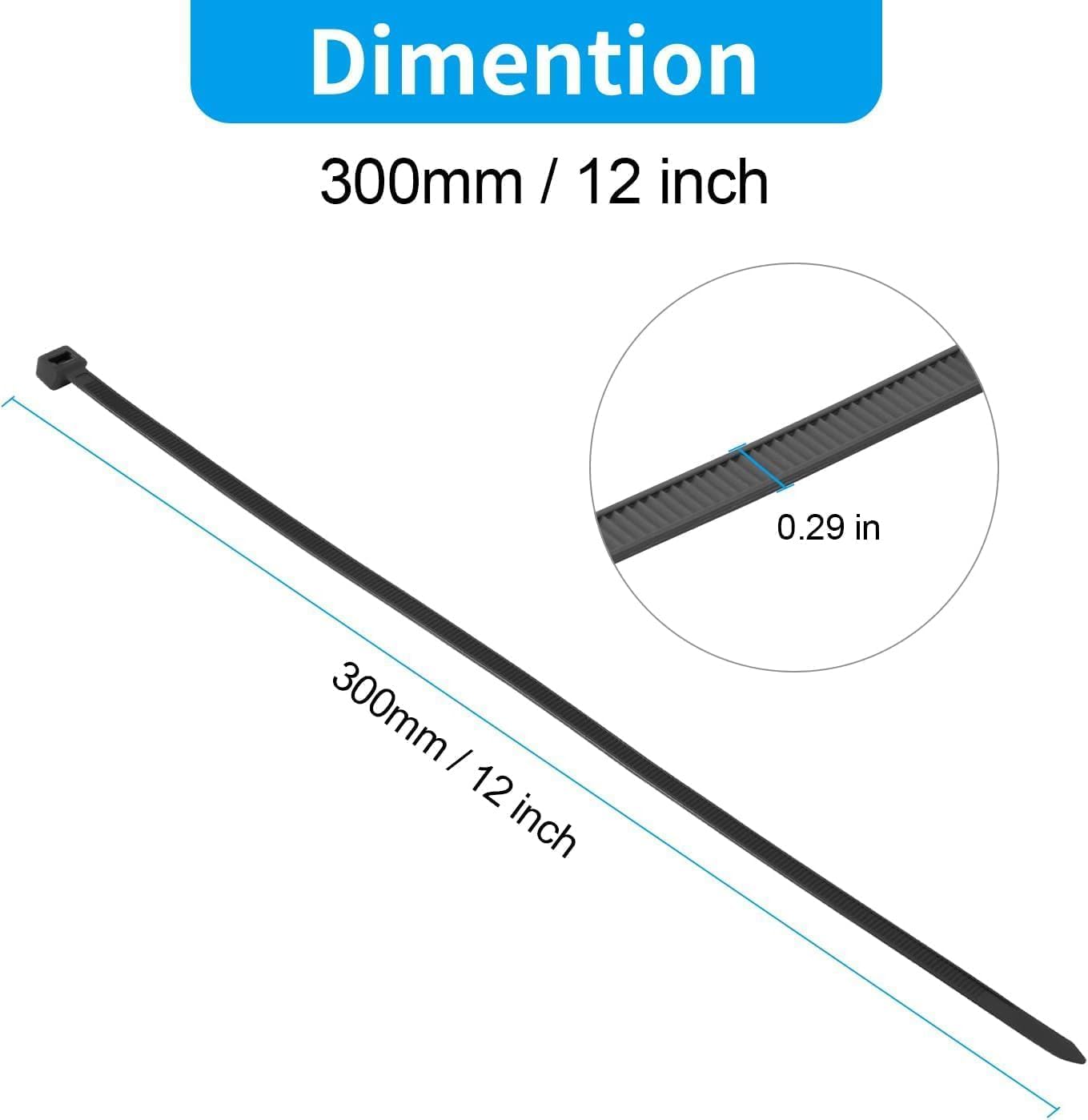 XINGO 12 Inch Pink Zip Ties Heavy Duty 100 Pack, 120 LBS Tensile Strength, Premium Nylon Cable Wire Ties, Self-locking Plastic Ties for Indoor and Outdoor Use