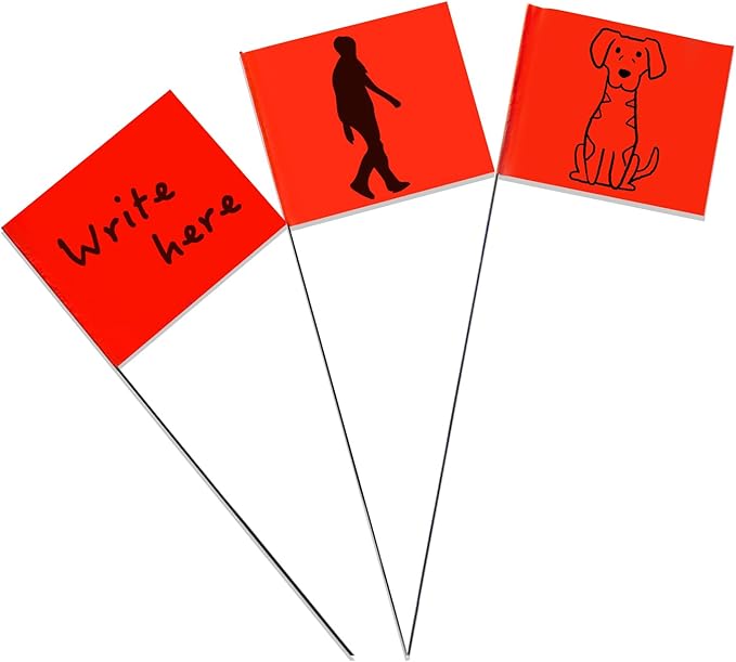 Zozen Marking Flags, Red Color | 1000 Pcs | 15x4x5 Inch, Yard Flags for Lawn & Irrigation & Landscape & Sprinkler & Survey & Dog Training.