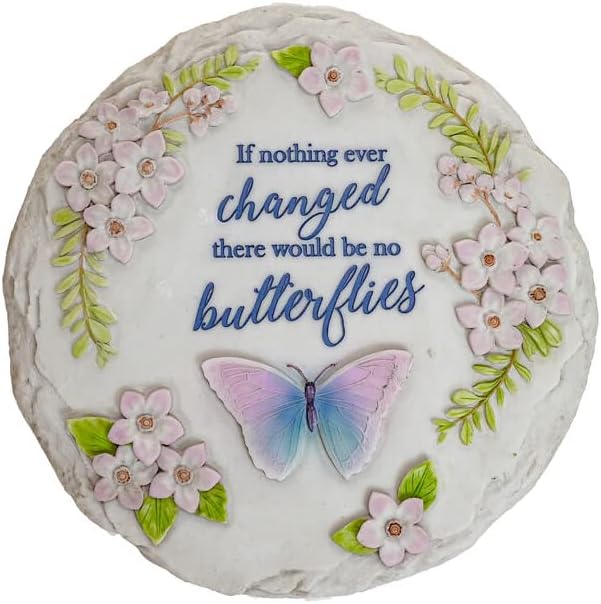 Spoontiques - Garden Décor - Butterflies Stepping Stone - Decorative Stone for Garden