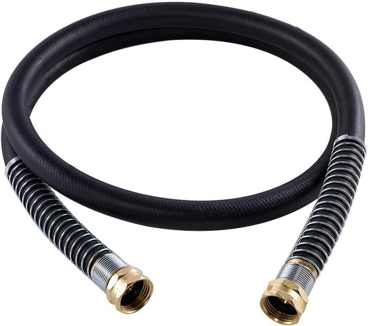 Leader Garden Hose 5ft x 3/4", Heavy Duty Short Water Hose, Female to Female Fittings, Five Layered Braiding for Durability, 1000PSI Burst, 300PSI Working (Black)