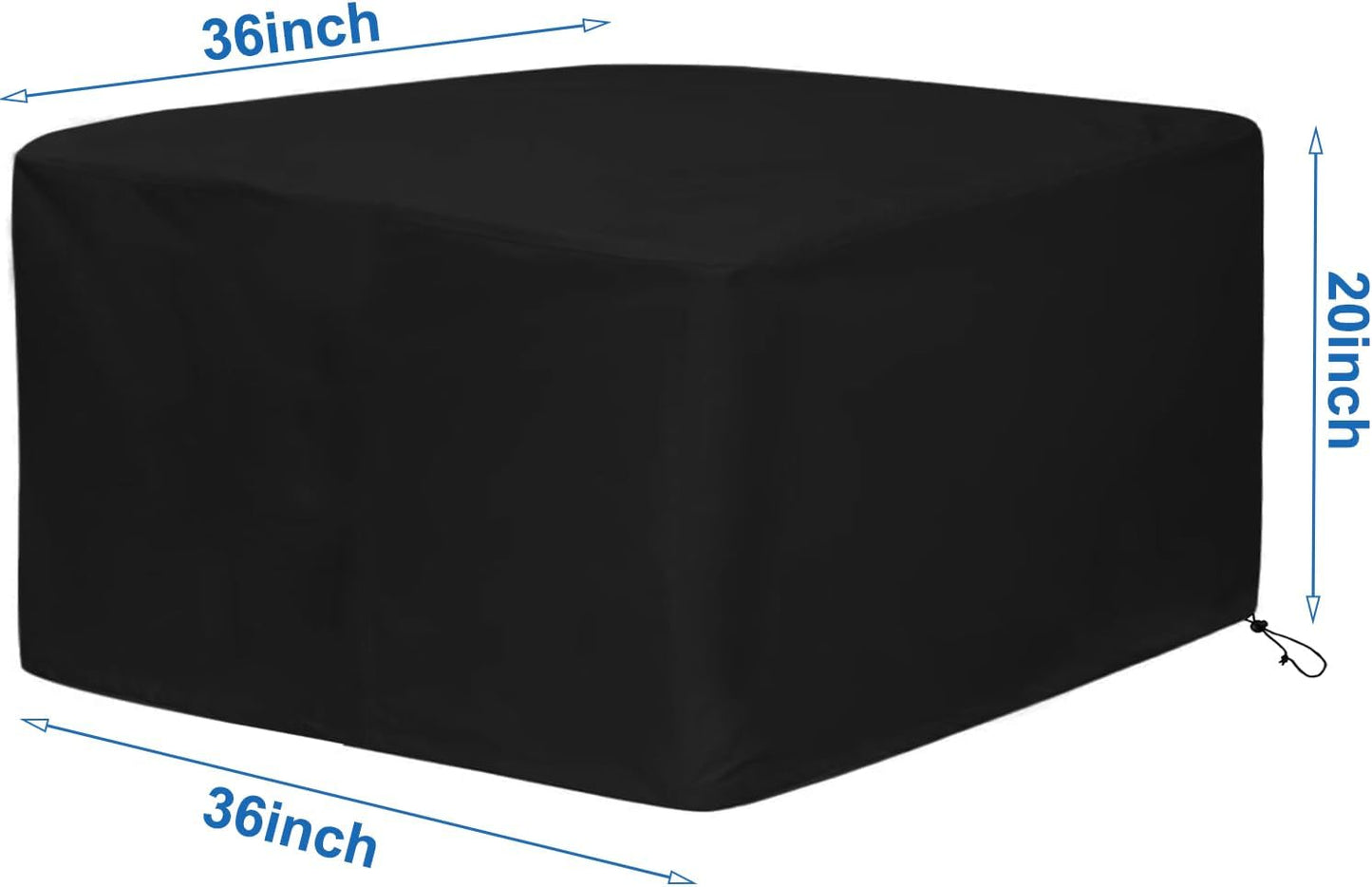 Fire Pit Cover, 36" x 36" x 20" Square Gas Fire Pit Cover, Waterproof 600D Heavy Duty Square Patio FirePit TableCover, Full Coverage Dustproof Anti UV Outdoor FirePitCover