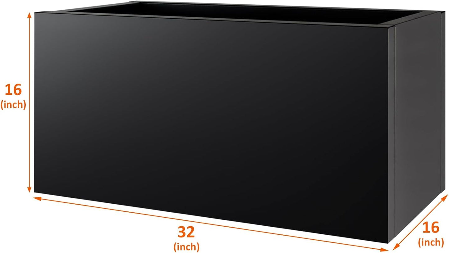 Steel Planter Box 32"x16"x16", Square Metal Planter Box Indoor&Outdoor, Steel Planter Heavy Duty for Commercial and Residential Use