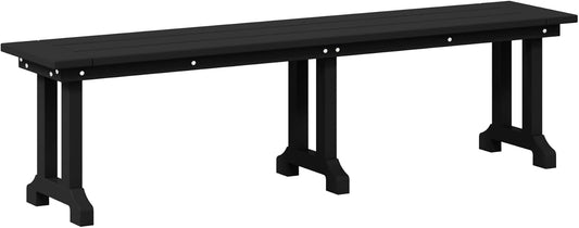 Outdoor Benches Weatherproof, Park Long Bench Poly Lumber Backless for Entryway Front Porch Garden Bench Seat for Patio, Black
