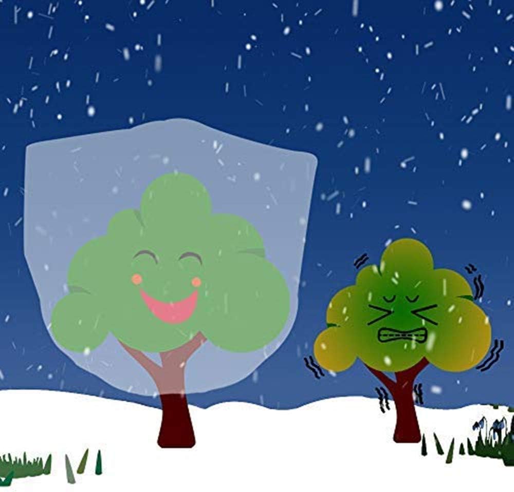 Agfabric Plant Covers Freeze Protection with Zipper 0.9oz 135"x120"x48" Shrub Cover Winter Tree Jacket for Frost Protection&Season Extension,White