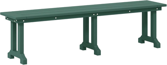 Outdoor Benches Weatherproof, All Weather Resistant Park Bench Poly Lumber Backless Garden Bench Seat for Entryway Front Porch, Dark Green