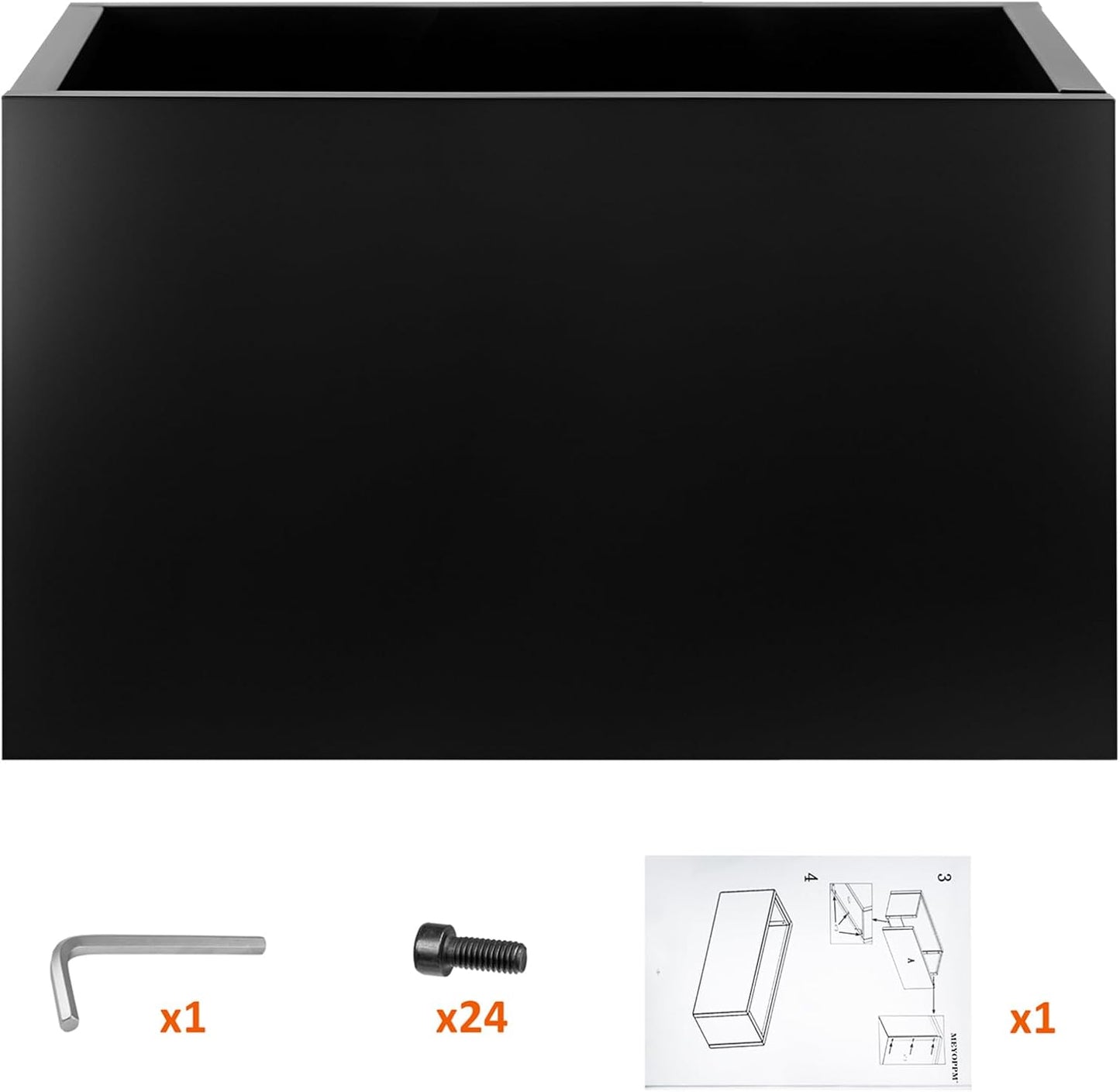 Steel Planter Box 36"x12"x20", Square Metal Planter Box Indoor&Outdoor, Steel Planter Heavy Duty for Commercial and Residential Use