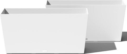 Veradek Pure Series Midori Trough Planter - Large Rectangular Planter for Indoor or Outdoor Deck/Porch | Durable All-Weather Use with Drainage Holes | Modern Decor for Shrubs, Flowers, Small Plants