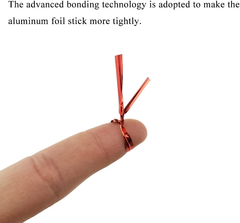 HAHIYO 300Pcs 4 Inches Red Metal Twist Ties for Bread, Candy, Coffee, Plant Garden, Cellophane Treat Bags, Gift Wrapping, Plastic Bags, Halloween Party, Cake Present, Art Crafts